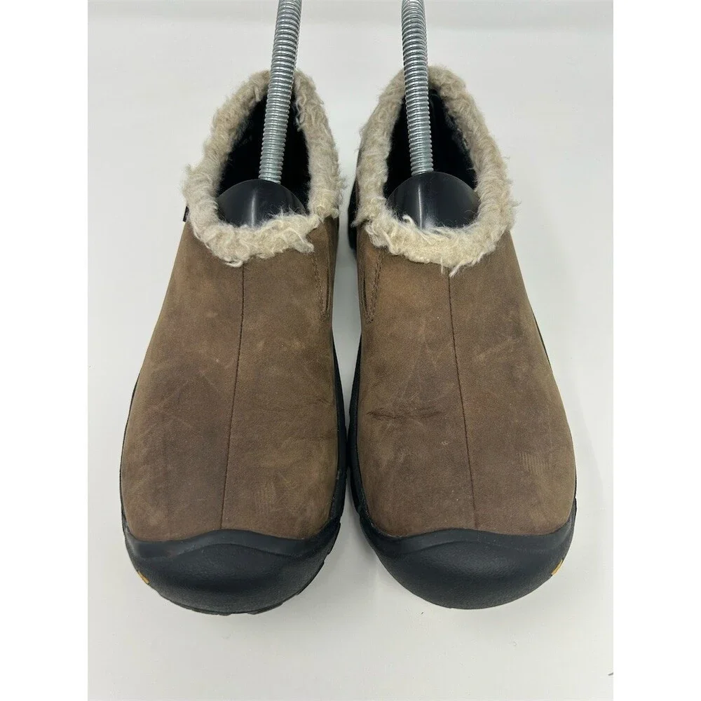 KEEN Bailey Slip-On Shoes Womens Brown Waterproof Faux Fur Lined Outdoor Size 7